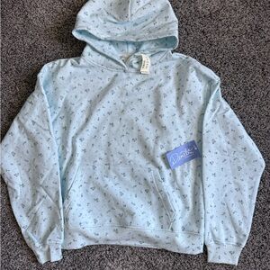 Aeropostale x Demetra Light Blue Hoodie with Floral Pattern